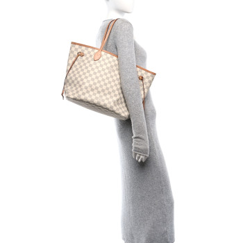 LOUIS VUITTON Damier Azur Neo Neverfull MM Rose Ballerine