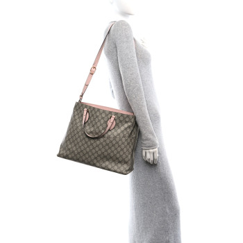 GUCCI Soft GG Supreme Monogram Diaper Bag Pink