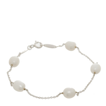 TIFFANY Sterling Silver Freshwater Cultured Pearl Elsa Peretti Pearls By The Yard Bracelet