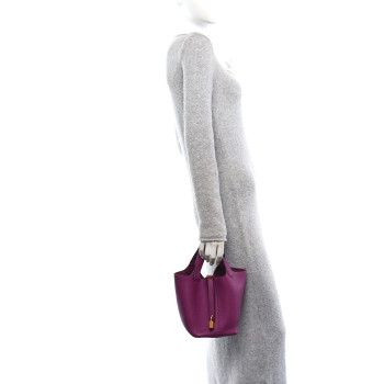 HERMES Taurillon Clemence Picotin Lock 18 PM Anemone