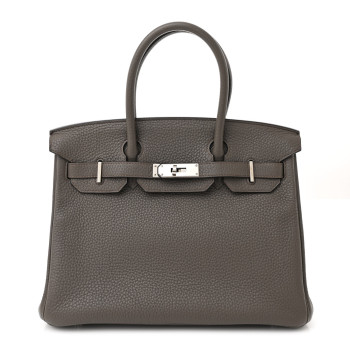 HERMES Taurillon Clemence Birkin 30 Etain HERMES Taurillon Clemence Birkin 30 Etain