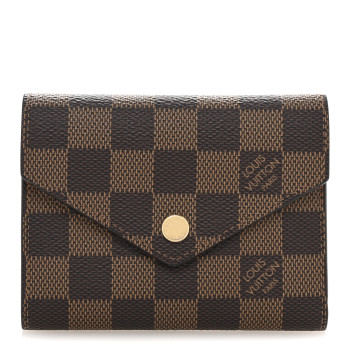 LOUIS VUITTON Damier Ebene Victorine Wallet Red