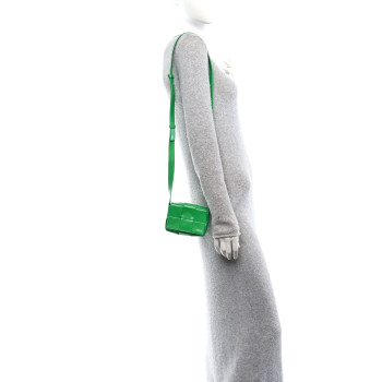 BOTTEGA VENETA Paper Calfskin Maxi Intreccio Extra Mini Cassette Crossbody Bag Parakeet