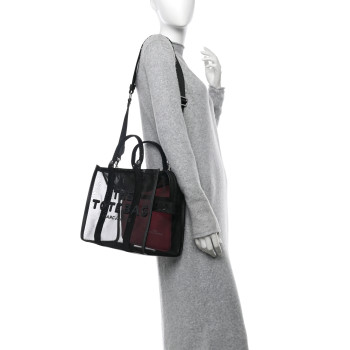 MARC JACOBS Nylon The Mesh Medium Tote Bag Black Pink