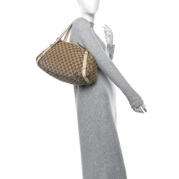 GUCCI Monogram Medium Abbey Shoulder Bag Off White