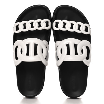 HERMES Nappa Womens Extra Sandals 38.5 White