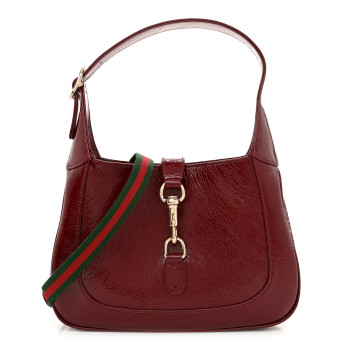 GUCCI Patent Calfskin Small Jackie Shoulder Bag Rosso
