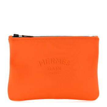 HERMES Neoprene Small Neobain Case Orange