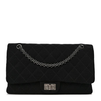CHANEL Jersey Quilted 2.55 Reissue 227 Double Flap Black