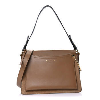 CHLOE Calfskin Suede Medium Roy Bag Nut