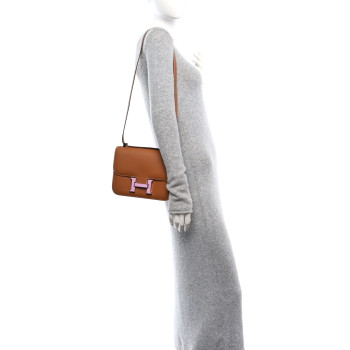 HERMES Epsom Enamel Constance 24 Gold Mauve Sylvestre