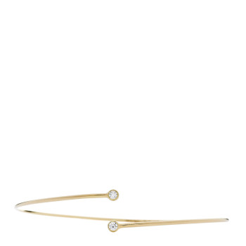 TIFFANY 18K Yellow Gold Diamond Hoop Single Row Bangle Bracelet