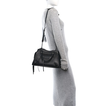 BALENCIAGA Grained Calfskin Neo Classic Black Hardware S City Black