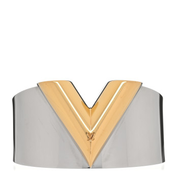 LOUIS VUITTON Metal Essential V Cuff Silver
