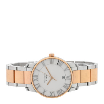 TIFFANY Stainless Steel 18K Rose Gold 37mm Atlas 3-Hand Automatic Watch