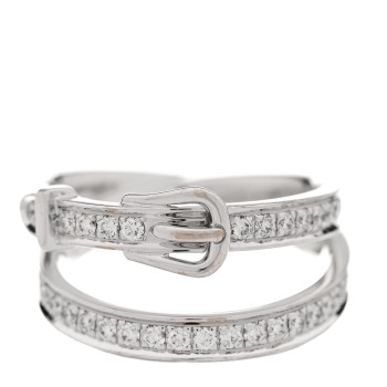 HERMES 18K White Gold Diamond MM Etriviere Ring 54 7