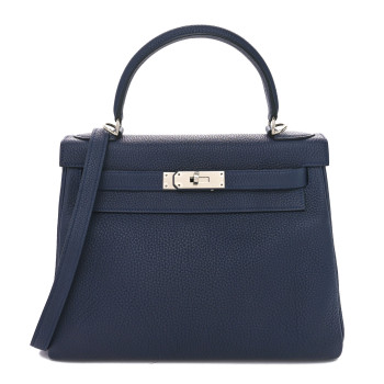 HERMES Togo Kelly Retourne 28 Bleu Nuit