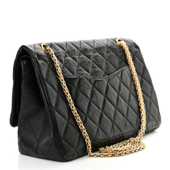 CHANEL ged Calfskin Quilted 2.55 Reissue 227 Flap Black