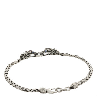 JOHN HARDY Sterling Silver Blue Sapphire Double Dragon Head Legends Naga Bracelet