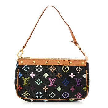 LOUIS VUITTON Monogram Multicolor Pochette Accessories Black