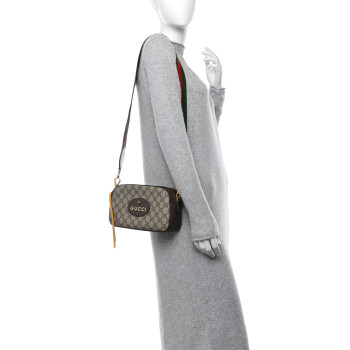 GUCCI GG Supreme Monogram Web Neo Vintage Shoulder Bag Beige New Acero Crop