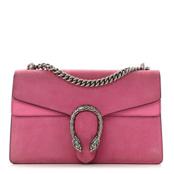 GUCCI Suede Vitello Velvet Small Dionysus Shoulder Bag Pink Tropical Flower