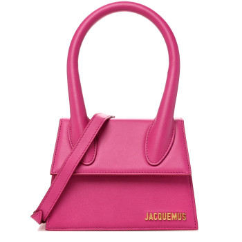 JACQUEMUS Smooth Calfskin Le Chiquito Moyen Dark Pink