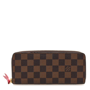 LOUIS VUITTON Damier Ebene Clemence Wallet Cherry