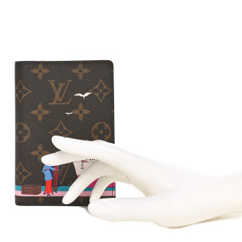 LOUIS VUITTON Monogram 2016 Christmas Animation Passport Cover Rose Ballerine