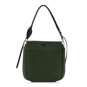 PRADA City Calfskin Margit Bag Green Black