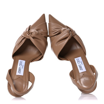 JIMMY CHOO Nappa Hedera 70 Slingback 37 Biscuit