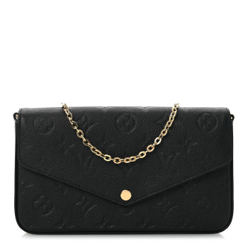 LOUIS VUITTON Empreinte Pochette Felicie Chain Wallet Black