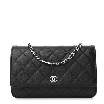CHANEL Caviar Quilted Wallet On Chain WOC Black