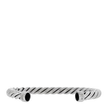 DAVID YURMAN Sterling Silver Onyx 6mm Cable Classic Cuff Bracelet