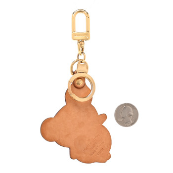 LOUIS VUITTON Vachetta Monogram Panda Key Ring Bag Charm