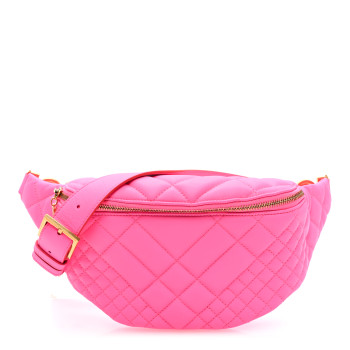 VERSACE Nappa Quilted Belt Bag Pink