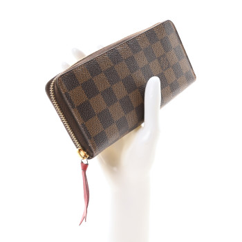 LOUIS VUITTON Damier Ebene Clemence Wallet Cherry