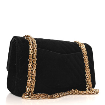 CHANEL Velvet Chevron Quilted 2.55 Reissue 226 Flap Black