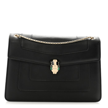 BULGARI Calfskin Serpenti Forever Crossbody Bag Black