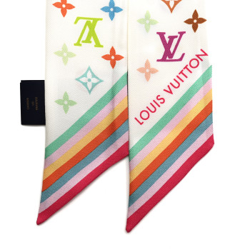 LOUIS VUITTON LV X TM Silk Monogram Multicolor BB Bandeau White