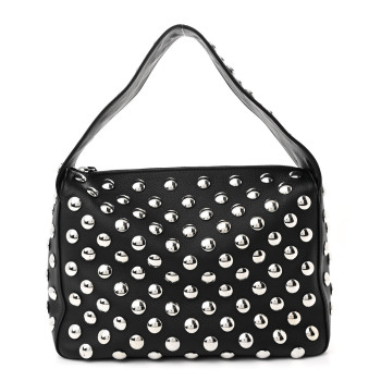KHAITE Pebbled Sport Calfskin Studded Elena Black