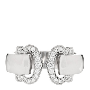 CARTIER 18K White Gold Diamond C De Cartier Ring 50 5.5 CARTIER 18K White Gold Diamond C De Cartier Ring 50 5.5