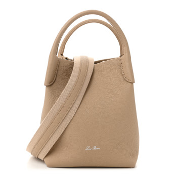 LORO PIANA Grained Calfskin Micro Bale Bag Light Mastic