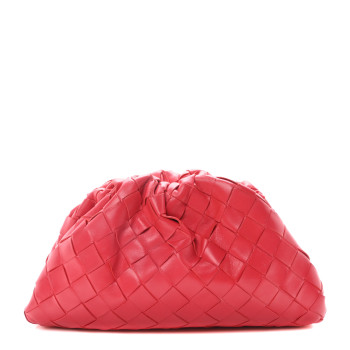 BOTTEGA VENETA Nappa Intrecciato The Mini Pouch Rosa Shock