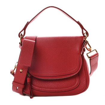 TOM FORD Calfskin Mini Jennifer Crossbody Bag Flame Red