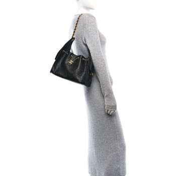 CHANEL Caviar Quilted Small Chanel 25 Handbag Black