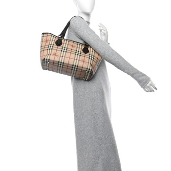 BURBERRY Haymarket Check Medium Regent Tote Chocolate