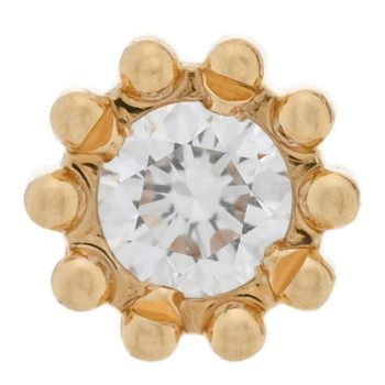 CHRISTIAN DIOR 18K Yellow Gold Diamond Mimirose Single Stud Earring