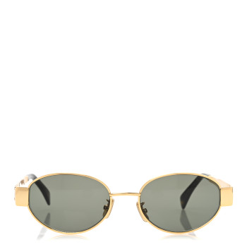 CELINE Metal Triomphe 01 Sunglasses CL40235U Gold Green