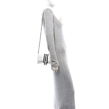 BALENCIAGA X ADIDAS Box Calfskin Hourglass Chain Bag White